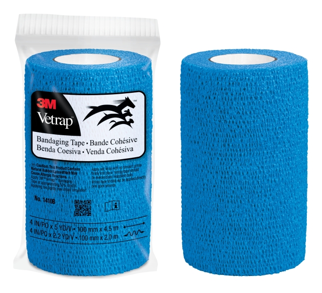 3m vetrap venda cohesiva 10cm x 4.5m flexible transpirable autoadhesiva color azul