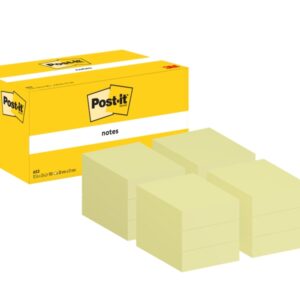 post it pack de 12 blocs de 100 notas adhesivas reposicionables 38x51mm forma rectangular color amarillo claro