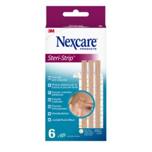 nexcare steri strip pack de 6 suturas cutaneas 6x75mm adhesivas transpirable color piel