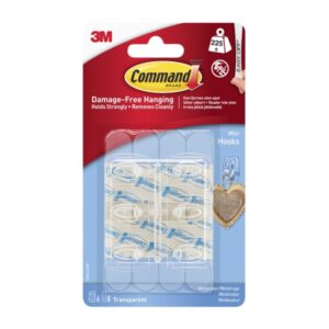 command mini pack de 30 ganchos 32 tiras adhesivas soportan hasta 225g color transparente