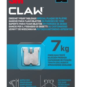 3m claw pack de 2 ganchos de metal para paredes de yeso soporta hasta 7 kg color gris/titanio