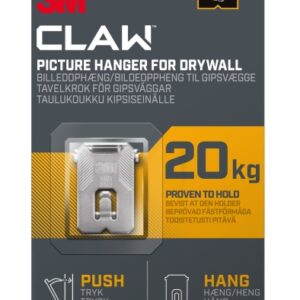 3m claw pack de 2 ganchos de metal para paredes de yeso soporta hasta 20 kg color gris/titanio