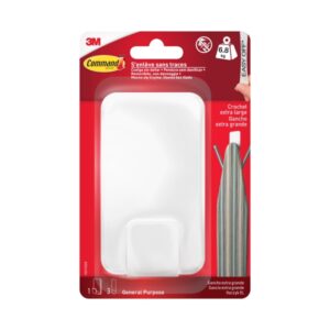 command gancho para objetos pesados 3 tiras adhesivas extragrande soporta hasta 6.8kg color blanco