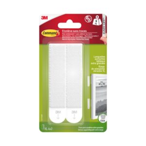 command pack de 8 tiras adhesivas para objetos pesados 4 pares xl soporta hasta 9kg color blanco