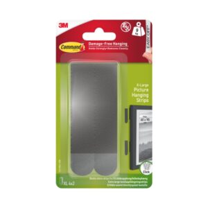 command pack de 8 tiras adhesivas para objetos pesados 9kg 4 pares xl soporta hasta 9kg color negro