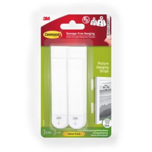 command pack de 24 tiras adhesivas para objetos pesados 4 pares l + 8 pares xl soporta hasta 9kg color blanco