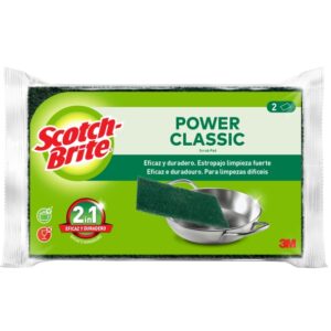 scotch brite classic pack de 2 estropajos de cocina color verde oscuro
