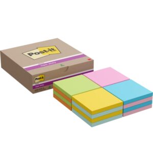 post it super sticky pack de 16 blocs de 90 notas adhesivas reposicionables 76x76mm colores surtidos