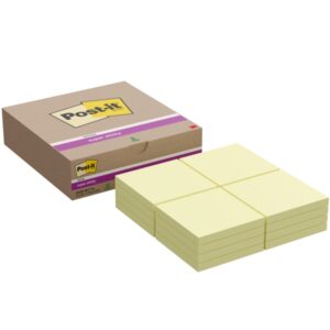 post it super sticky pack de 16 blocs de 90 notas adhesivas reposicionables 76x76mm color amarillo claro