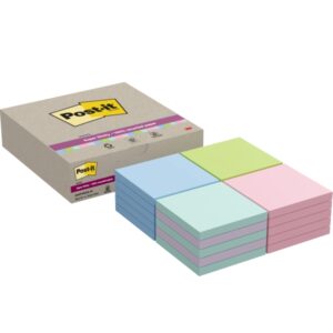 post it super sticky pack de 20 blocs de 70 notas adhesivas recicladas forma cuadrada 76x76mm colores surtidos