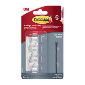 command clips organizador de cables redondos uso en interior color transparente