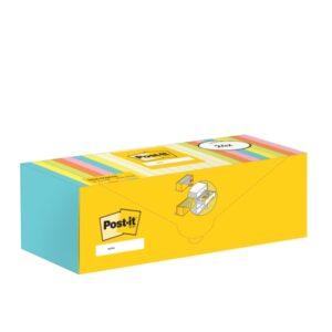 post it pack de 24 blocs de 100 notas adhesivas reposicionables 76x76mm 100% pefc colores surtidos