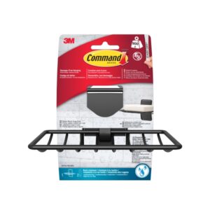 command jabonera de aseo soporta hasta 0.9kg incluye 2 tiras adhesivas medianas para aseo color negro mate