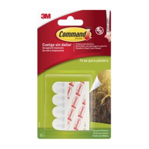 command tiras adhesivas para posteres color blanco