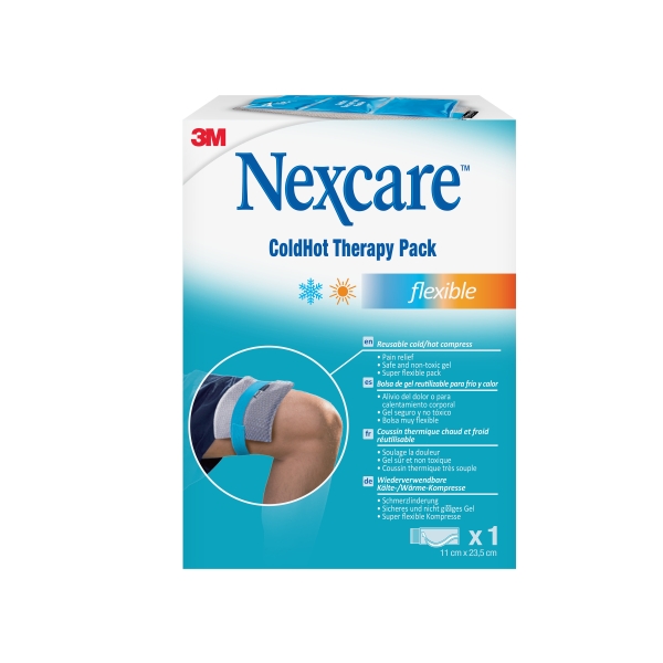 nexcare coldhot therapy flexible compresa para termoterapia gel frio o calor superficial incluye funda protectora color gris
