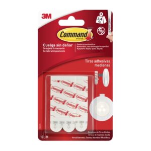 command pack de 10 tiras adhesivas de repuesto formato m soporta hasta 3.4kg color blanco