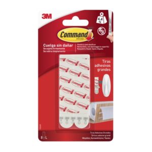command tiras adhesivas de repuesto formato l soporta hasta 4.4kg color blanco