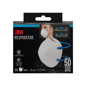 3m pack de 3 mascarillas para particulas ffp2 desechable sin valvula para niveles medios de particulas color blanco