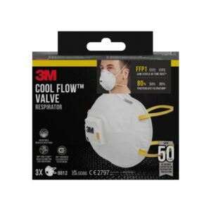 3m cool flow pack de 3 mascarillas para particulas ffp1 desechable con valvula para niveles bajos de particulas color blanco
