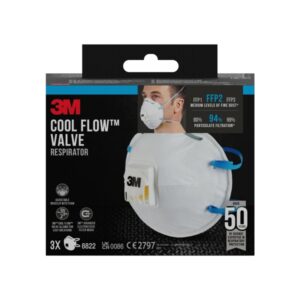 3m cool flow pack de 3 mascarillas para particulas ffp2 desechable con valvula para niveles medios de particulas color blanco