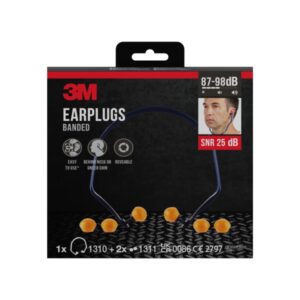 3m tapones para oidos con banda snr hasta 25db 1 par de tapones premontado 2 pares de tapones de repuesto color naranja