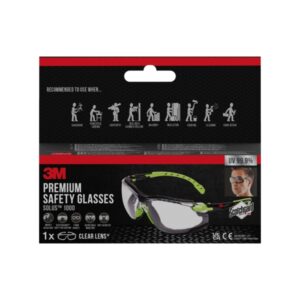 3m solus gafas de seguridad junta de espuma acoplable lente incolora revestimiento antivaho antirrayaduras proteccion uv color verde/negro