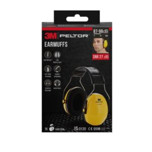 3m peltor optime orejeras auditivas snr 27db comoda diadema ajustable peso ligero color negro/amarillo