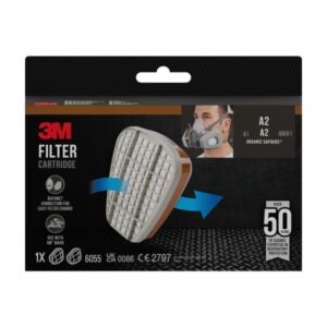 3m filtros de repuesto para mascara de media cara proteccion contra vapores organicos a2 color gris