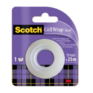 scotch giftwrap cinta adhesiva satinada recambio 19mm x 25m especial para envolver regalos color blanco