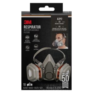 3m mascarilla de media cara filtros reemplazables color gris