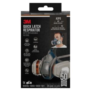 3m mascarilla de media cara cierre rapido filtros reemplazables color gris