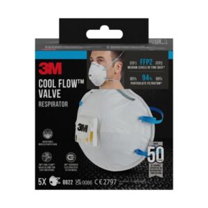 3m pack de 5 mascarillas para particulas ffp2 desechable con valvula para niveles medios de particulas color blanco