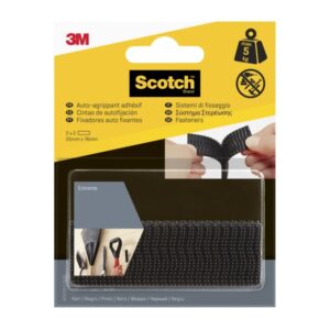 scotch extreme pack de 2 cierres adhesivos reposicionables 25x75mm color negro