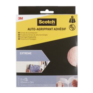 scotch extreme cierres adhesivos reposicionables 25mm x 3m color transparente