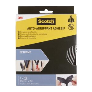 scotch extreme cierres adhesivos reposicionables 25mm x 3m color negro