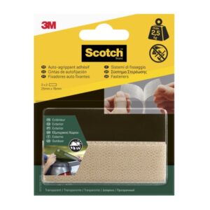 scotch pack de 2 cierres adhesivos reposicionables 25x76mm uso en exterior color transparente