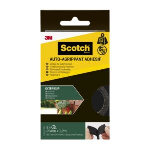 scotch cierres adhesivos reposicionables 25mm x 1.2m uso en exterior color negro