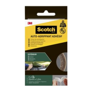 scotch cierres adhesivos reposicionables 25mm x 1.2m uso en exterior color transparente