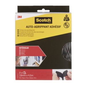 scotch cierres adhesivos reposicionables 19mm x 4.5m uso en interior color negro