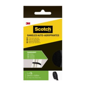 scotch tiras organizadoras de cable 19mm x 3.6m color negro