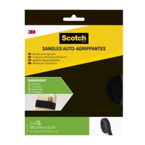 scotch tiras organizadoras de cable 38mm x 9m reutilizable color negro
