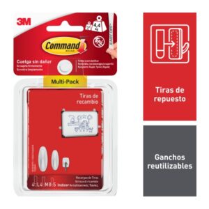 command tiras adhesivas de repuesto formatos surtidos soporta hasta 4.4kg color transparente