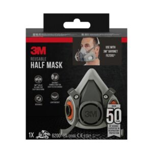 3m mascarilla de media cara filtros no incluidos reutilizable formato mediano color gris