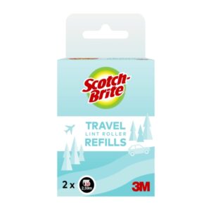 scotch brite recambios del pack de 2 rodillos quitapelusas de viaje 30 hojas por rodillo color negro