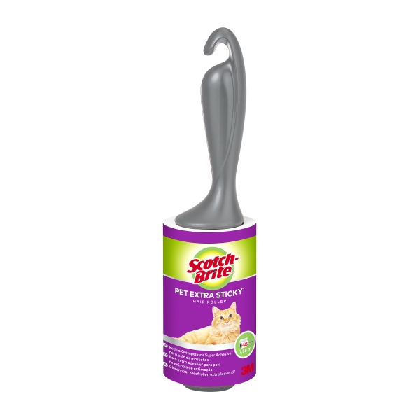 scotch brite pet extra sticky rodillo quitapelusas adhesivo 48 hojas color negro