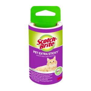 scotch brite pet extra sticky recambio para rodillo quitapelusas adhesivo 48 hojas color blanco