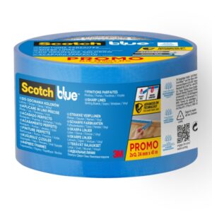 scotchblue pack de 2 cintas de enmascarar para lineas precisas 24mm x 41m 100% pefc color azul