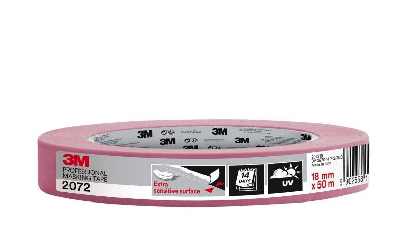 3m cinta de enmascarar para superficies delicadas 18mm x 50m color rosa