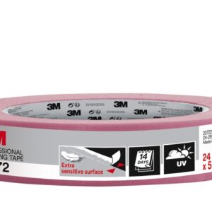 3m cinta de enmascarar para superficies delicadas 24mm x 50m color rosa