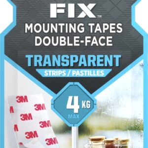 scotch fix pack de 8 tiras de montaje de doble cara transparentes 25x76mm color transparente
